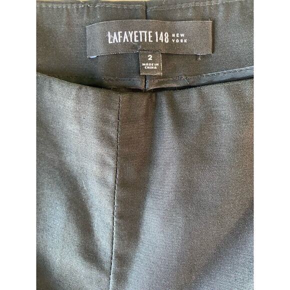 Lafayette 148 Pants Size 2 Straight Leg Black Front Pleated Dressy Office Work - Picture 5 of 12